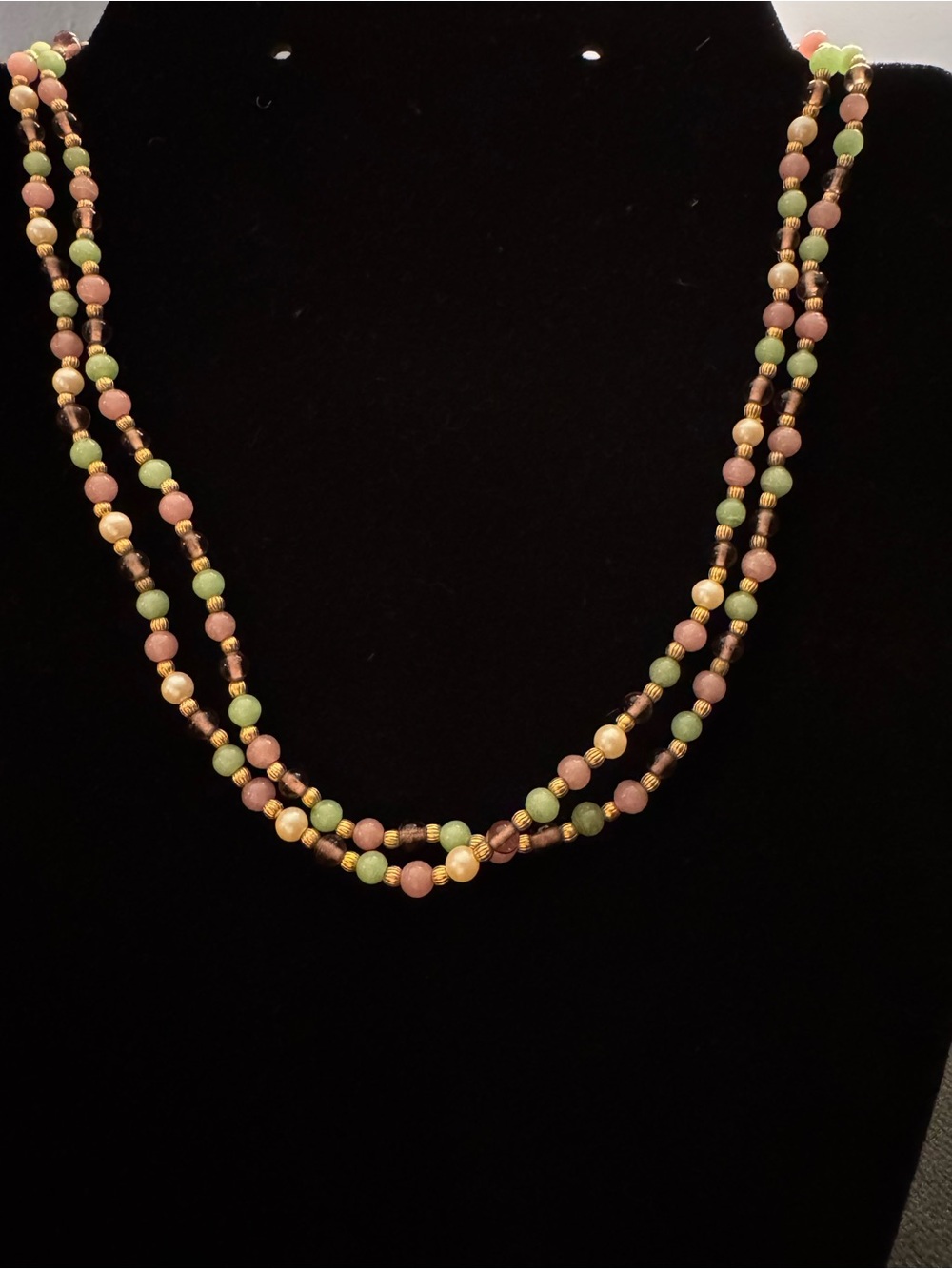 Multicolor Pastel Bead Layered Necklace